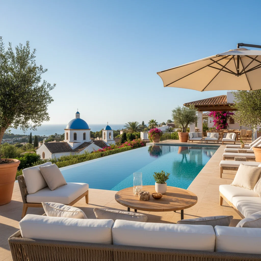 Swimming Pools setup on a Mediterranean terrace in Altea, Alicante