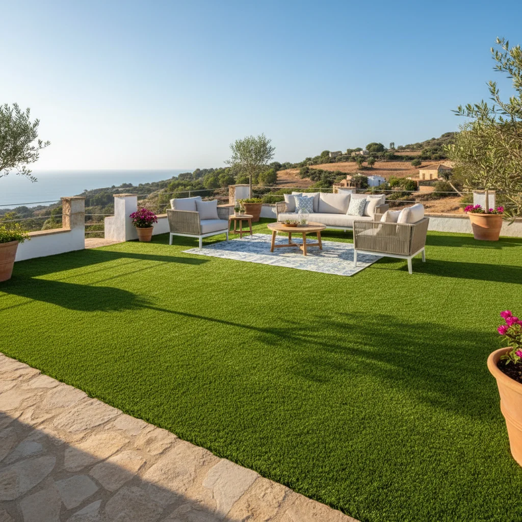Artificial Grass setup on a Mediterranean terrace in Benisa, Alicante