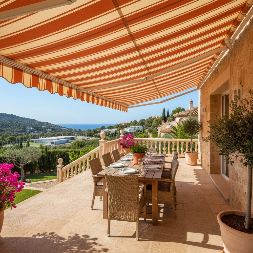 Awnings & Toldos setup on a Mediterranean terrace in La Nucía, Alicante