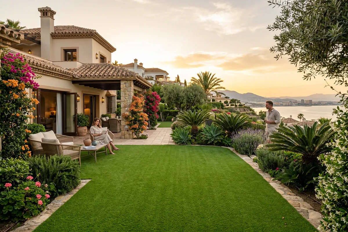Artificial Grass setup on a Mediterranean terrace in Málaga, Málaga