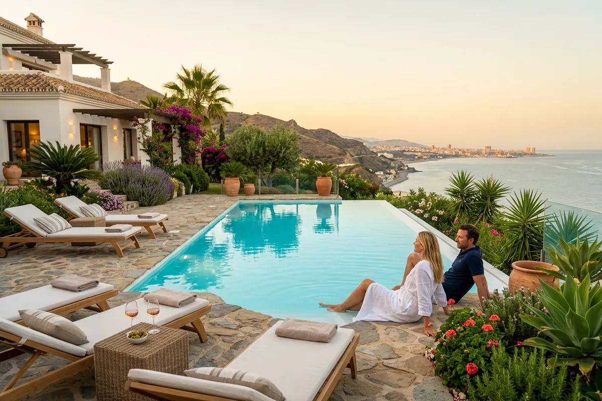 Swimming Pools setup on a Mediterranean terrace in Málaga, Málaga