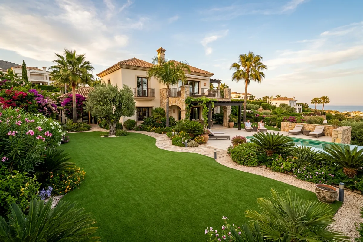 Artificial Grass setup on a Mediterranean terrace in Marbella, Málaga