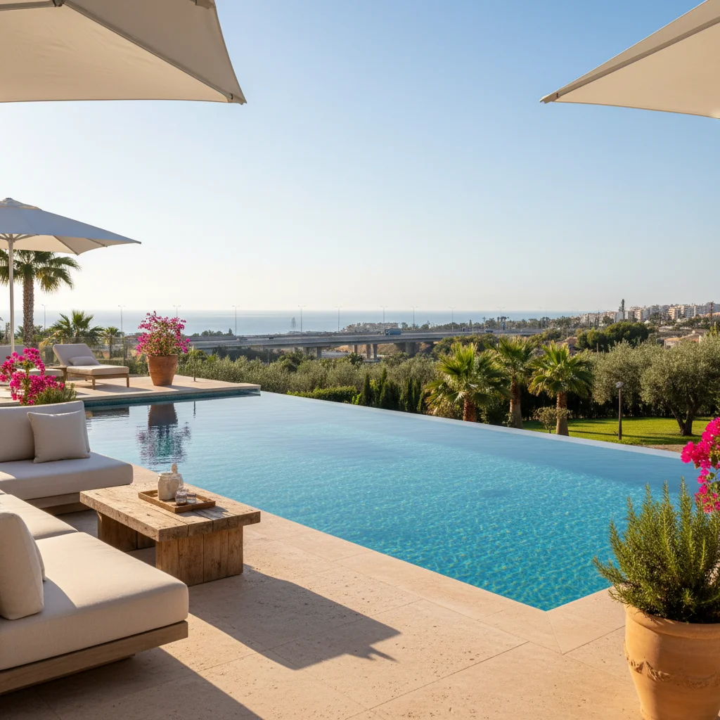 Swimming Pools setup on a Mediterranean terrace in Ondara, Alicante