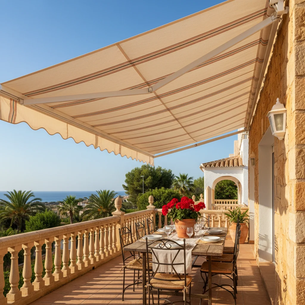 Instalación de toldos en una terraza mediterránea en San Fulgencio, Alicante