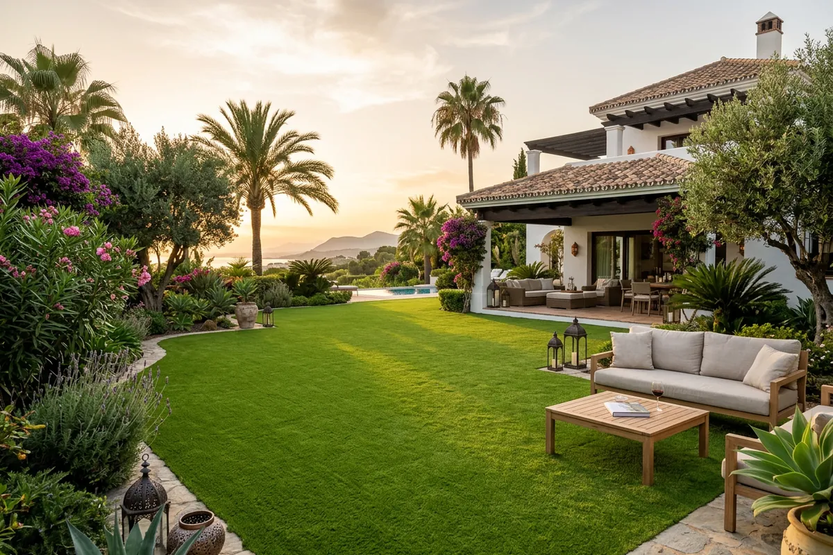 Artificial Grass setup on a Mediterranean terrace in San Pedro de Alcántara, Málaga