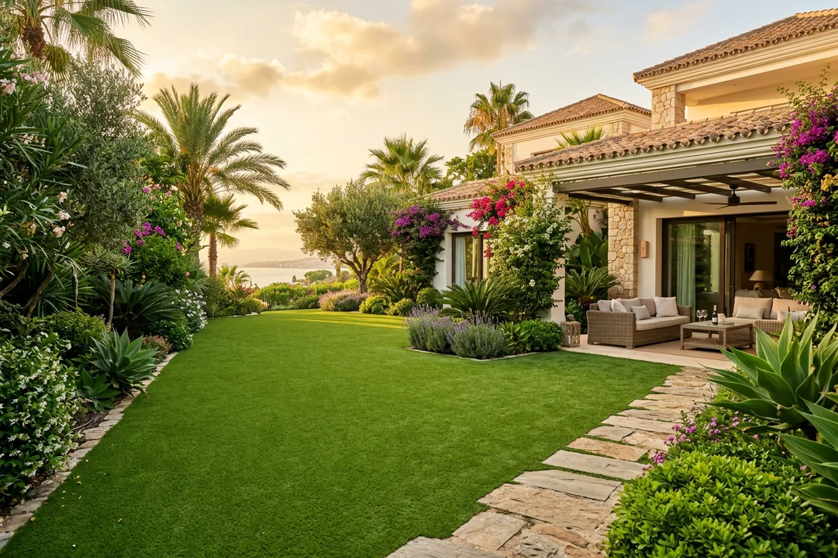 Artificial Grass setup on a Mediterranean terrace in Sotogrande, Málaga